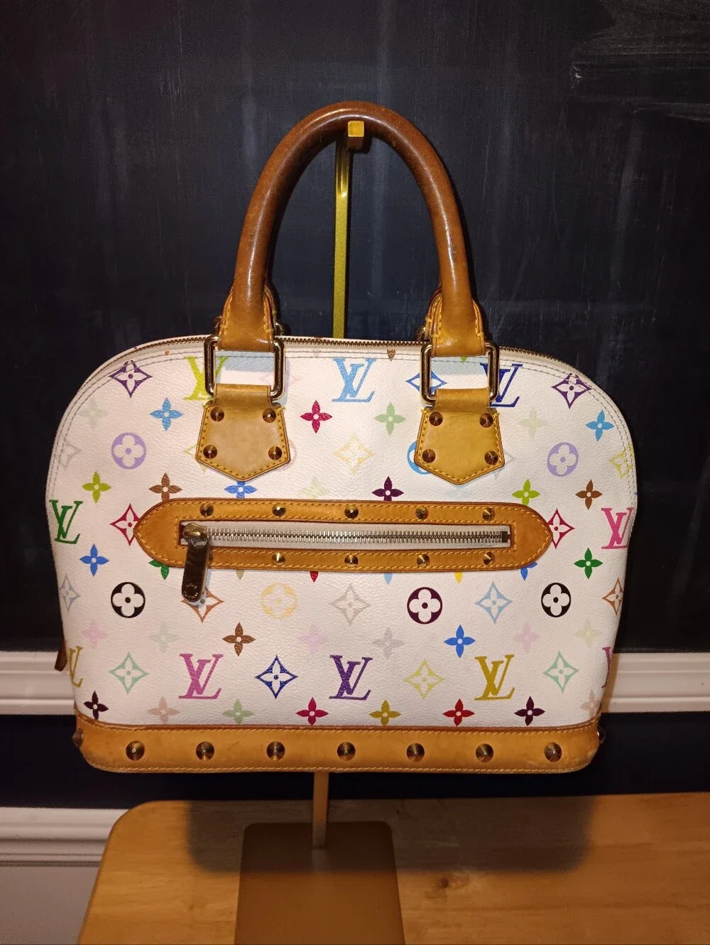 Louis Vuitton Murakami White Multi Color Monogram Alma Bag